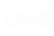 White LAVÉ wordmark with a transparent background